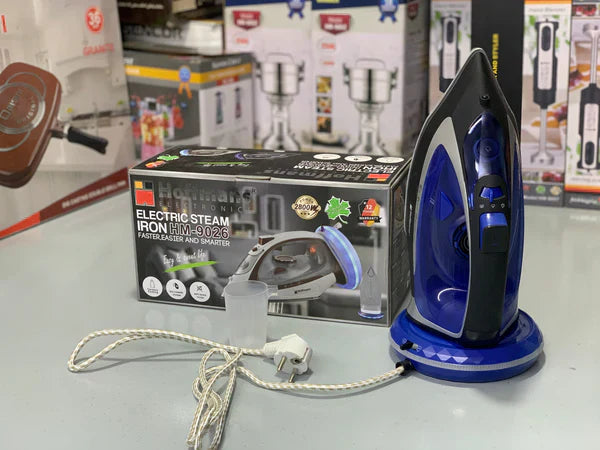 Hoffmans Powerful Steam Iron with LED Light Charging Base