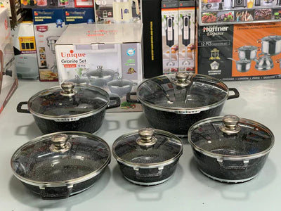 Unique Brand Non Stick Die Cast 10 Pieces Cookware Set
