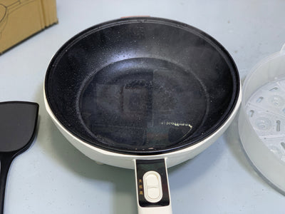 Multifunctional Electric Frying Pan and Steamer with Silicone Spoon
