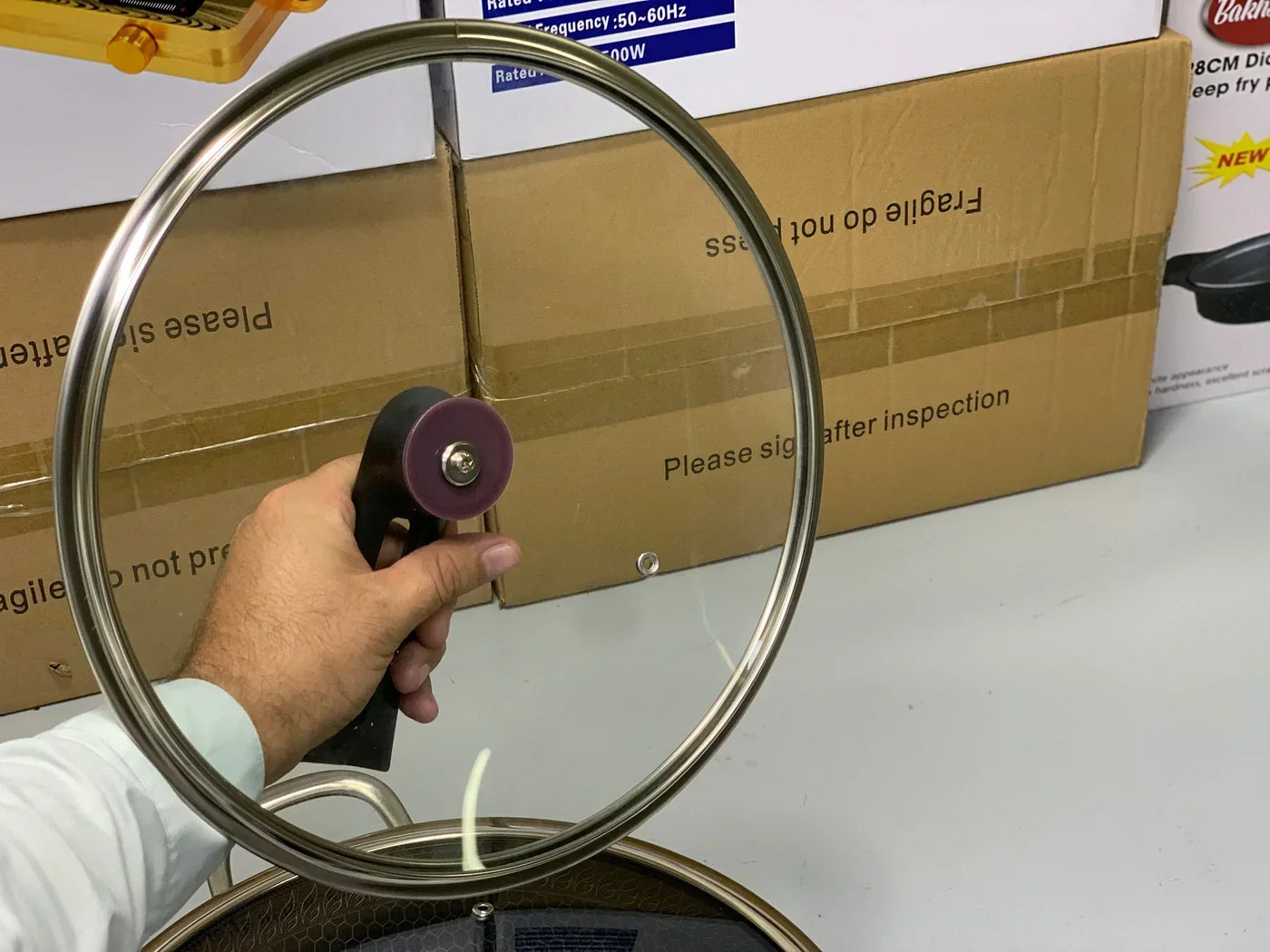 Laser  Coated Deep Frying Pan Non Stick and HoneyComb Pattern