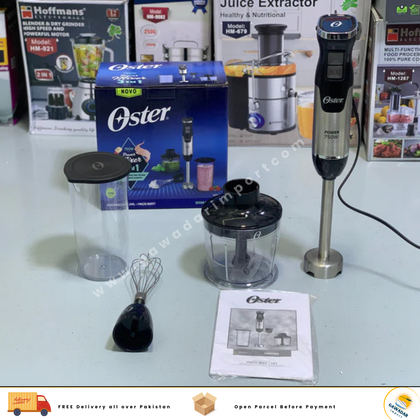 Oster Brand’s 3 in 1 Hand Blender Set| Chopper,Blender and whisker